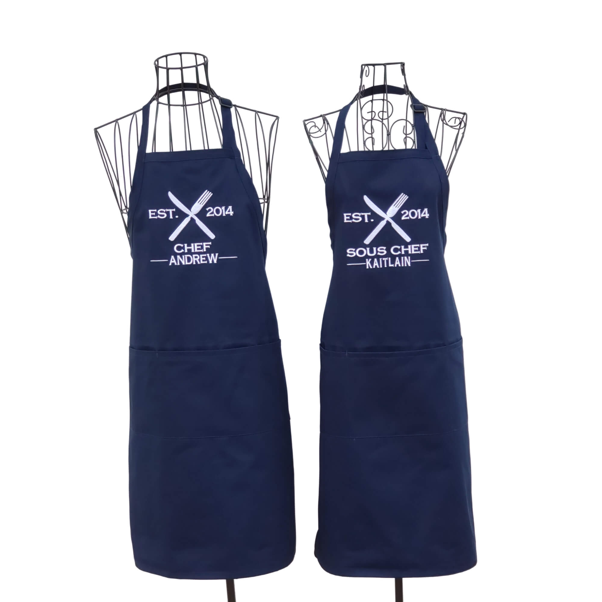 Personalized Matching Aprons & Potholders - Chef & Junior Chef